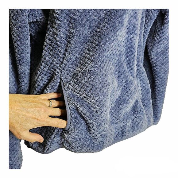 Eddie Bauer Charcoal Gray Textured Quarter Snap Fleece Size M - Picture 4 of 6